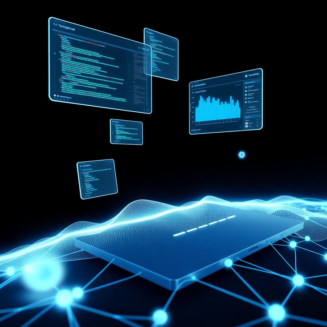 Ilustração de desenvolvimento de software e dashboards